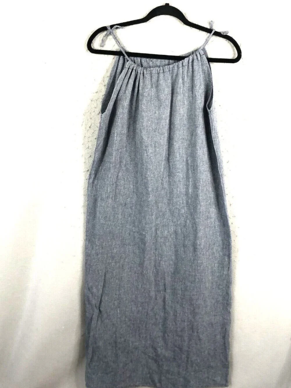 Loom Dress Womens One Size Blue  100% Linen Lagenlook Beachy Minimalist Boho